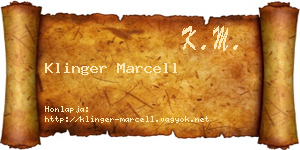 Klinger Marcell névjegykártya